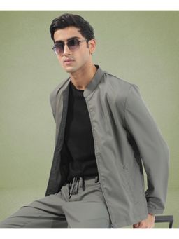 Rare Rabbit - Nimbus Dusky Green Plain Regular Fit Jacket