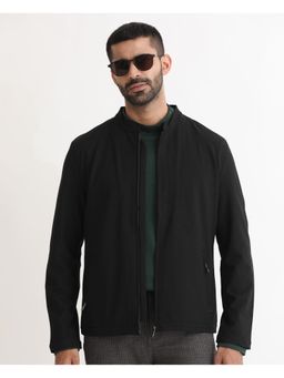 Rare Rabbit - Rion Black Plain Regular Fit Jacket