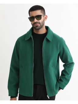 Rare Rabbit - Tweeder Green Textured Regular Fit Jacket