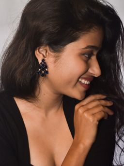 Peach Tassels - Stunning Summer Wear Blue Ad Danglers