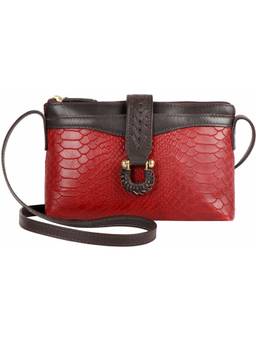 Hidesign - Red Frieda Snake Marsala Sling Bag