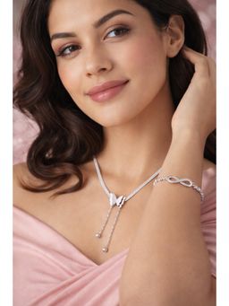 Gahan - Sterling silver butterfly pendant and infinity bracelet