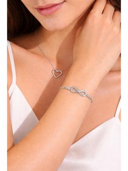 Gahan - Elegant Infinity Love Bracelet & Heart Pendant Necklace Set