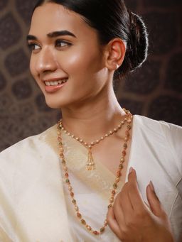 Gahan - Brass Gold-Plated Pearls Beaded Necklace