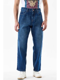 Snitch - Blue Solid Loose Casual Jeans for Men