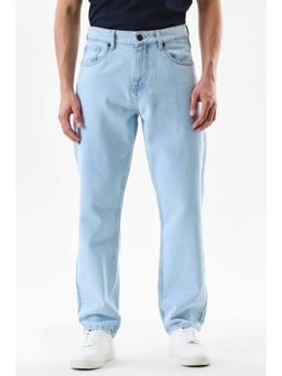 Snitch - Light Blue Solid Relaxed Casual Jeans for Men