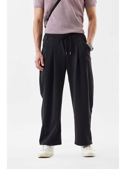 Snitch - Black Plain Relaxed Casual Trouser for Men