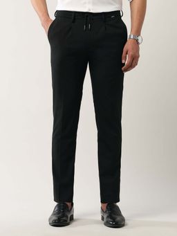 Arrow Newyork - Black Men's Mid Rise Textured Trouser