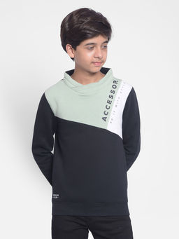 CRIMSOUNE CLUB - Boys Green Colourblocked Sweatshirt