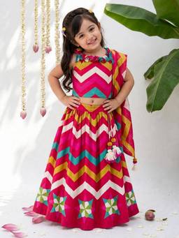 ARTH LIFE - Pink Pankhudi Printed Lehenga Set