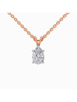 Sparkles - Lab Grown Diamond 1.5 Pear Shape Solitaire Pendant 14K Rose Gold