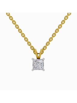 Sparkles - Lab Grown Diamond 0.75 Princess Shape Solitaire Pendant 14K Yellow Gold