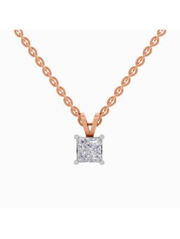 Sparkles - Lab Grown Diamond 0.75 Princess Shape Solitaire Pendant 14K Rose Gold