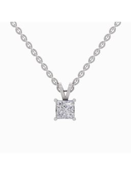 Sparkles - Lab Grown Diamond 0.75 Princess Shape Solitaire Pendant 14K White Gold