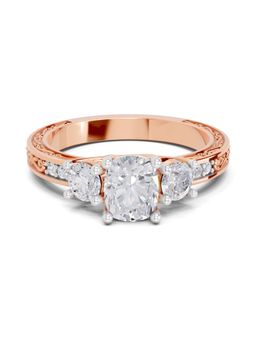 Sparkles - Lab Grown Diamond 1.46 Ct Cushion Shape Solitaire Ring IGI Certified 14K Rose Gold