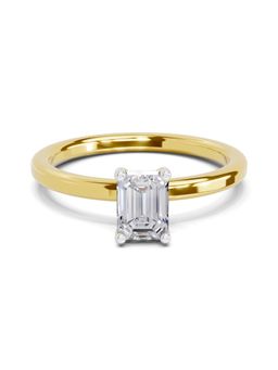 Sparkles - Lab Grown Diamond 0.75 Ct Emerald Shape Solitaire Ring IGI Certified 14K Yellow Gold