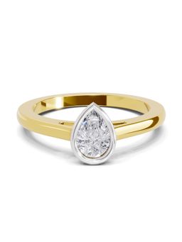 Sparkles - Lab Grown Diamond 0.50 Ct Pear Shape Solitaire Ring IGI Certified 14K Yellow Gold
