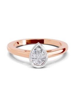 Sparkles - Lab Grown Diamond 0.50 Ct Pear Shape Solitaire Ring IGI Certified 14K Rose Gold