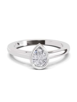 Sparkles - Lab Grown Diamond 0.50 Ct Pear Shape Solitaire Ring IGI Certified 14K White Gold