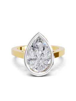Sparkles - Lab Grown Diamond 3 Ct Pear Shape Solitaire Ring IGI Certified 14K Yellow Gold