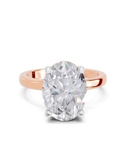 Sparkles - Lab Grown Diamond 4 Ct Oval Shape Solitaire Ring IGI Certified 14K Rose Gold