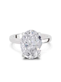 Sparkles - Lab Grown Diamond 4 Ct Oval Shape Solitaire Ring IGI Certified 14K White Gold