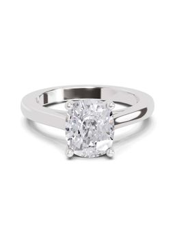 Sparkles - Lab Grown Diamond 2 Ct Cushion Shape Solitaire Ring IGI Certified 14K White Gold