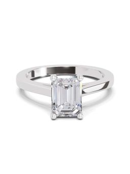 Sparkles - Lab Grown Diamond 2.1 Ct Emerald Shape Solitaire Ring IGI Certified 14K White Gold