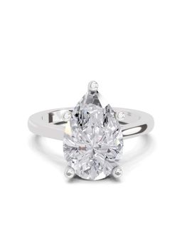 Sparkles - Lab Grown Diamond 4 Ct Pear Shape Solitaire Ring IGI Certified 14K White Gold