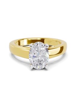 Sparkles - Lab Grown Diamond 1 Ct Oval Shape Solitaire Ring IGI Certified 14K Yellow Gold