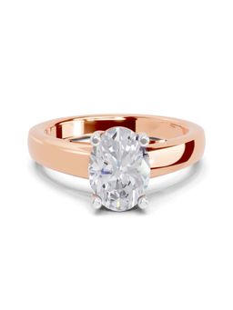 Sparkles - Lab Grown Diamond 1 Ct Oval Shape Solitaire Ring IGI Certified 14K Rose Gold