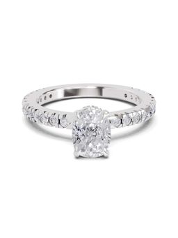 Sparkles - Lab Grown Diamond 1.41 Ct Cushion Shape Solitaire Ring IGI Certified 14K White Gold