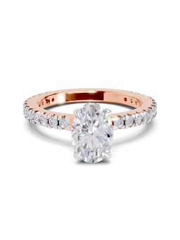 Sparkles - Lab Grown Diamond 1.41 Ct Oval Shape Solitaire Ring IGI Certified 14K Rose Gold