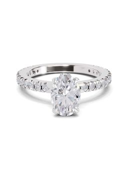 Sparkles - Lab Grown Diamond 1.41 Ct Oval Shape Solitaire Ring IGI Certified 14K White Gold