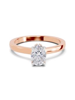 Sparkles - Lab Grown Diamond 0.81 Ct Oval Shape Solitaire Ring IGI Certified 14K Rose Gold