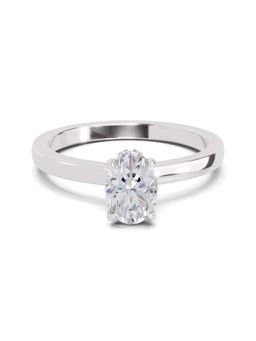 Sparkles - Lab Grown Diamond 0.81 Ct Oval Shape Solitaire Ring IGI Certified 14K White Gold
