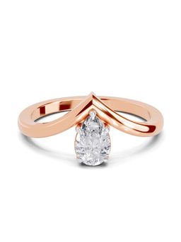Sparkles - Lab Grown Diamond 0.5 Ct Pear Shape Solitaire Ring IGI Certified 14K Rose Gold
