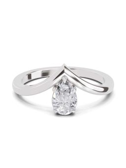Sparkles - Lab Grown Diamond 0.5 Ct Pear Shape Solitaire Ring IGI Certified 14K White Gold