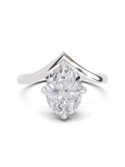 Sparkles - Lab Grown Diamond 3 Ct Oval Shape Solitaire Ring IGI Certified 14K White Gold