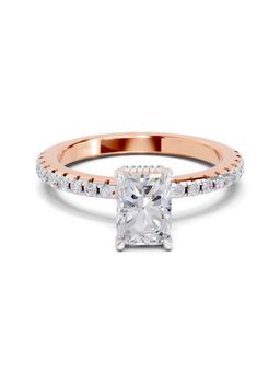 Sparkles - Lab Grown Diamond 1.02 Ct Emerald Shape Solitaire Ring IGI Certified 14K Rose Gold