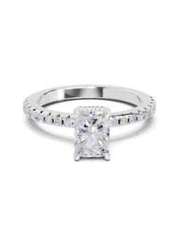 Sparkles - Lab Grown Diamond 1.02 Ct Emerald Shape Solitaire Ring IGI Certified 14K White Gold