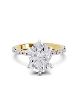 Sparkles - Lab Grown Diamond 1.28 Ct Oval Shape Solitaire Ring IGI Certified 14K Yellow Gold