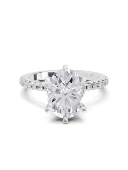 Sparkles - Lab Grown Diamond 2.29 Ct Oval Shape Solitaire Ring IGI Certified 14K White Gold