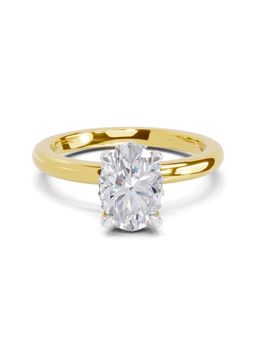 Sparkles - Lab Grown Diamond 1.05 Ct Oval Shape Solitaire Ring IGI Certified 14K Yellow Gold