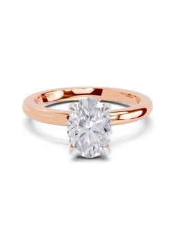 Sparkles - Lab Grown Diamond 1.05 Ct Oval Shape Solitaire Ring IGI Certified 14K Rose Gold