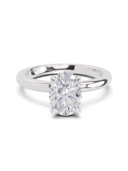 Sparkles - Lab Grown Diamond 1.05 Ct Oval Shape Solitaire Ring IGI Certified 14K White Gold