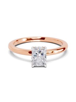Sparkles - Lab Grown Diamond 1.05 Ct Radiant Shape Solitaire Ring IGI Certified 14K Rose Gold