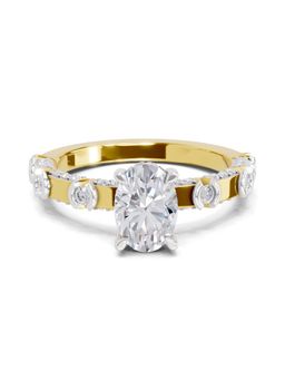 Sparkles - Lab Grown Diamond 1.39 Ct Oval Shape Solitaire Ring IGI Certified 14K Yellow Gold