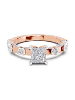 Sparkles - Lab Grown Diamond 0.89 Ct Princess Shape Solitaire Ring IGI Certified 14K Rose Gold