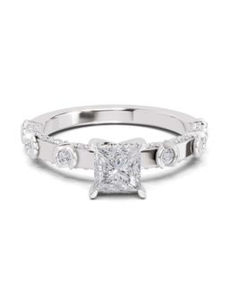 Sparkles - Lab Grown Diamond 0.89 Ct Princess Shape Solitaire Ring IGI Certified 14K White Gold